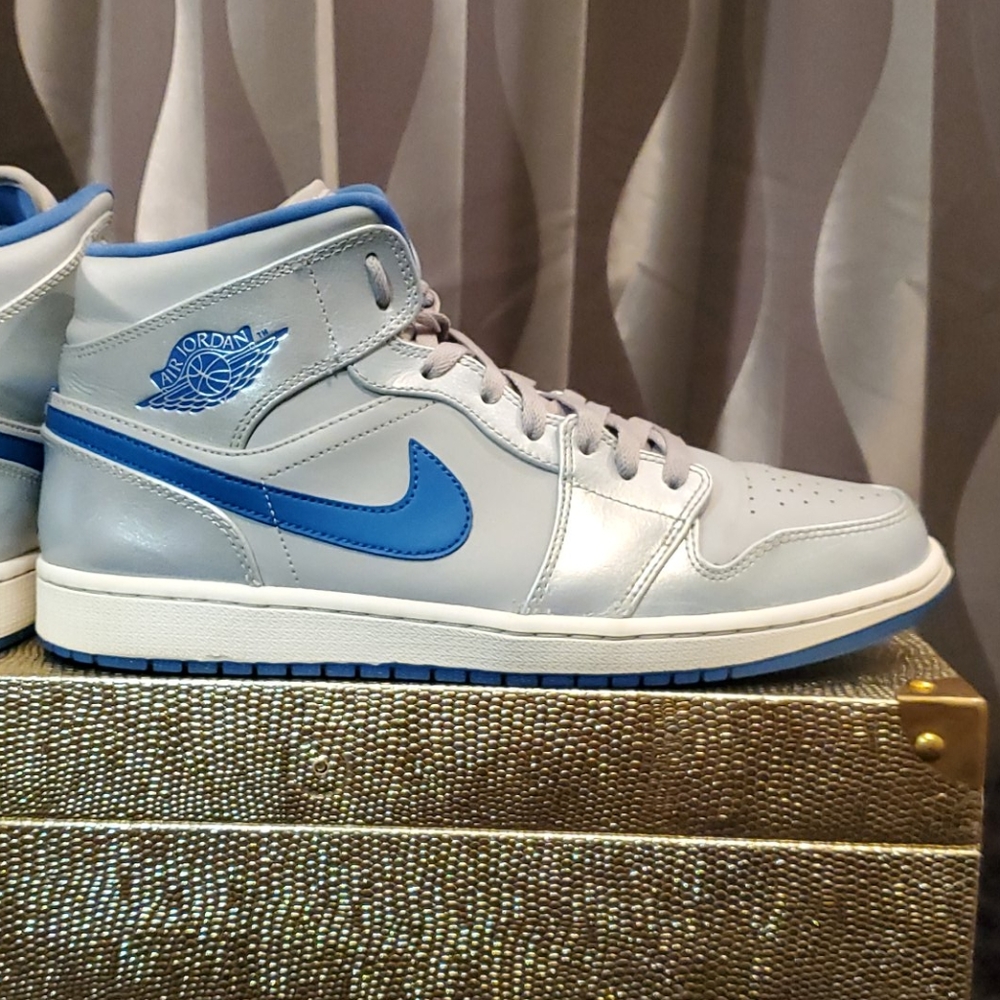 Jordan 1 Wolf Grey Sport Blue Men's 11